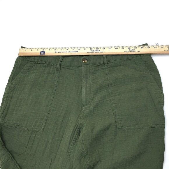 NEW Old Navy Women's Green Crinkled Cotton Pants Lightweight Size 20 length 27" - Picture 4 of 10